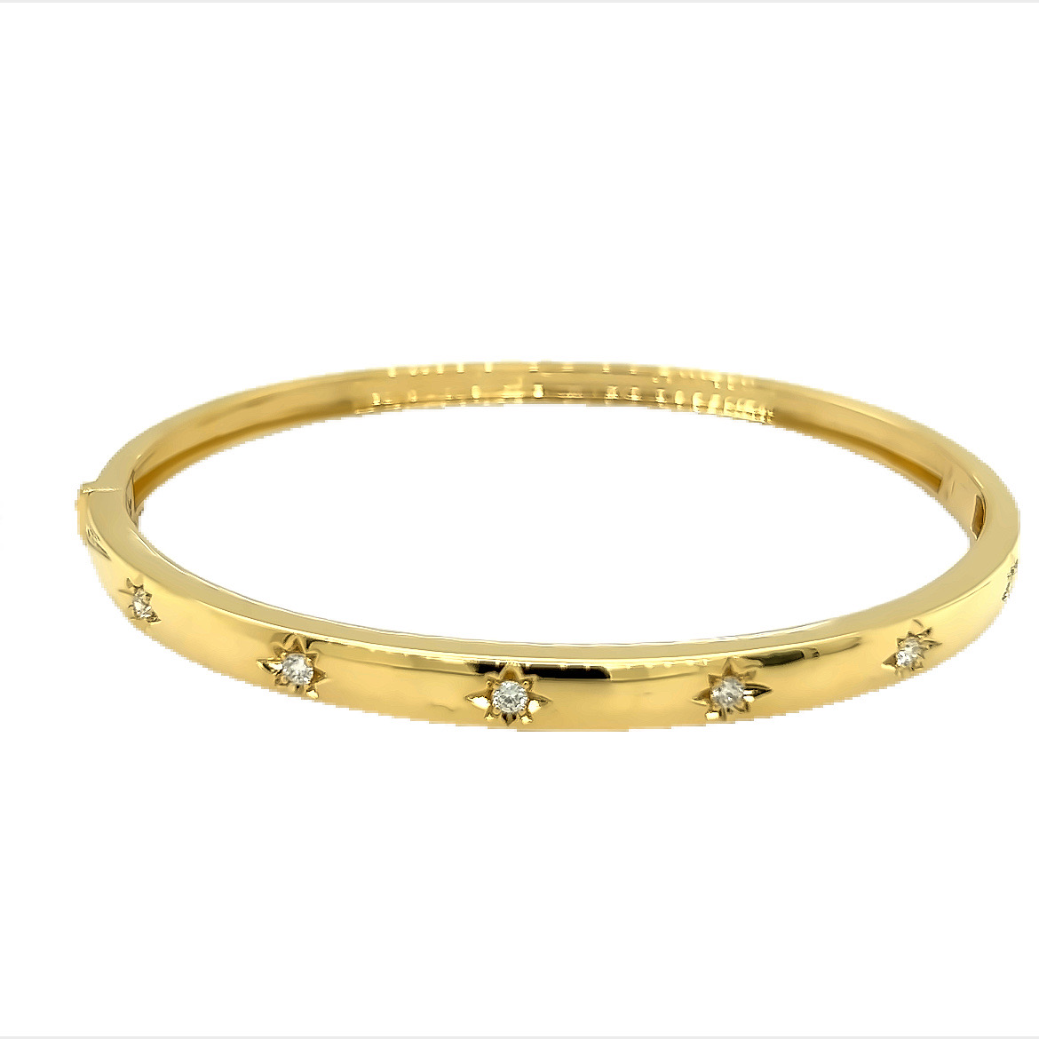 18ct Yellow Gold Diamond Bangle – John Start Jewellery